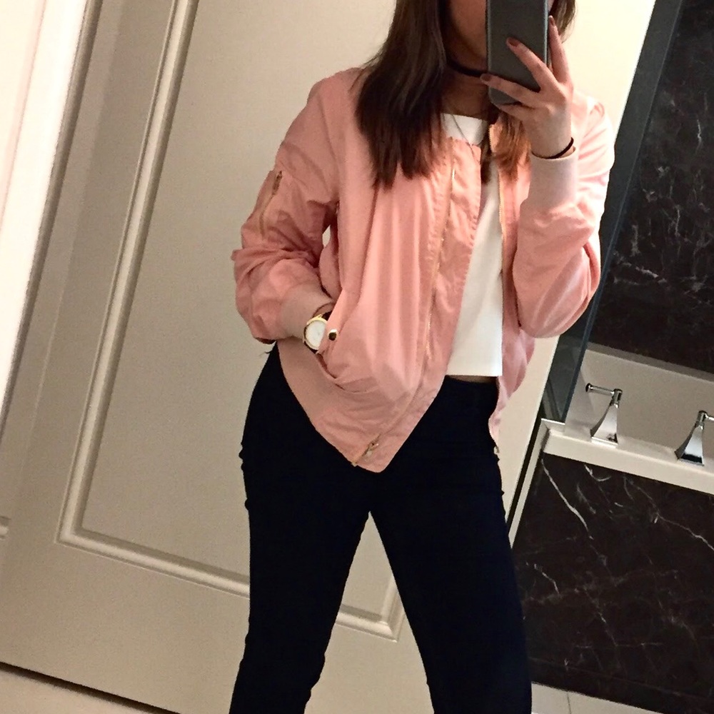 Fashion Nova Bomber Jacket (Pink)